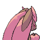 Lopunny shiny back-facing sprite from Pokémon SoulSilver