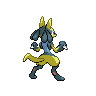 Lucario shiny back-facing sprite from Pokémon Black