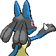 Lucario back-facing sprite from Pokémon Diamond