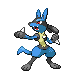 Lucario front-facing sprite from Pokémon Diamond