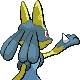 Lucario shiny back-facing sprite from Pokémon Diamond