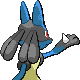 Lucario back-facing sprite from Pokémon HeartGold