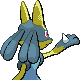 Lucario shiny back-facing sprite from Pokémon HeartGold