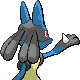 Lucario back-facing sprite from Pokémon Platinum