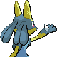 Lucario shiny back-facing sprite from Pokémon Platinum