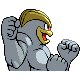 Machamp back-facing sprite from Pokémon HeartGold