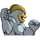 Machamp back-facing sprite from Pokémon Platinum
