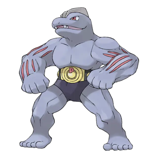 Machoke, the Superpower Pokémon — Fighting-type Pokémon official artwork