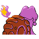 Magcargo shiny back-facing sprite from Pokémon Pearl