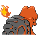 Magcargo back-facing sprite from Pokémon SoulSilver