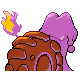 Magcargo shiny back-facing sprite from Pokémon SoulSilver