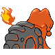 Magcargo back-facing sprite from Pokémon Platinum