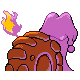 Magcargo shiny back-facing sprite from Pokémon Platinum