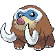 Mamoswine front-facing sprite from Pokémon Pearl