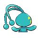 Manaphy shiny back-facing sprite from Pokémon SoulSilver