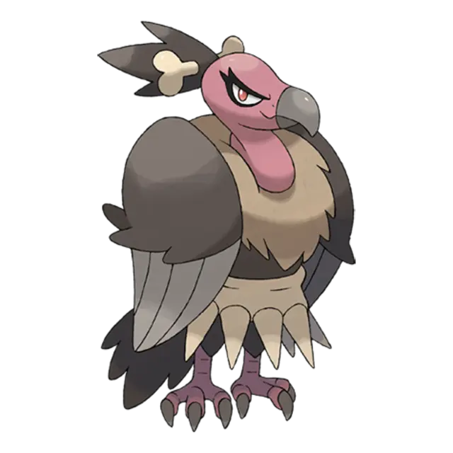 Mandibuzz, the Bone Vulture Pokémon — Dark/Flying-type Pokémon official artwork