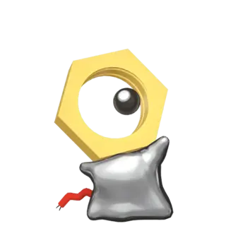 Meltan front-facing sprite from Pokémon Let's Go, Eevee!