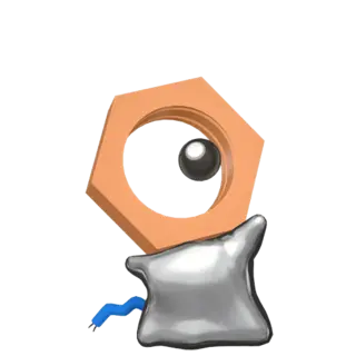 Meltan shiny front-facing sprite from Pokémon Let's Go, Eevee!