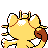 Meowth back-facing sprite from Pokémon Crystal