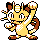 Meowth front-facing sprite from Pokémon Crystal