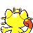 Meowth back-facing sprite from Pokémon Silver