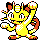 Meowth front-facing sprite from Pokémon Silver