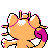 Meowth shiny back-facing sprite from Pokémon Silver