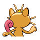 Meowth shiny back-facing sprite from Pokémon SoulSilver