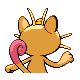 Meowth shiny back-facing sprite from Pokémon Platinum