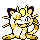 Meowth front-facing sprite from Pokémon Red