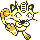 Meowth front-facing sprite from Pokémon Yellow