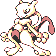 Mewtwo front-facing sprite from Pokémon Yellow