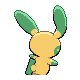 Minun shiny back-facing sprite from Pokémon HeartGold