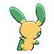 Minun shiny back-facing sprite from Pokémon Platinum