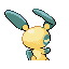 Minun shiny back-facing sprite from Pokémon Sapphire