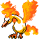 Moltres front-facing sprite from Pokémon Crystal