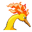Moltres back-facing sprite from Pokémon FireRed
