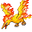 Moltres front-facing sprite from Pokémon FireRed