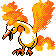 Moltres front-facing sprite from Pokémon Silver