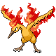 Moltres front-facing sprite from Pokémon HeartGold