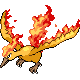 Moltres front-facing sprite from Pokémon Platinum