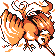 Moltres front-facing sprite from Pokémon Blue