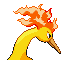 Moltres back-facing sprite from Pokémon Sapphire