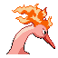 Moltres shiny back-facing sprite from Pokémon Sapphire