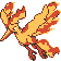 Moltres front-facing sprite from Pokémon Yellow