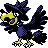 Murkrow front-facing sprite from Pokémon Crystal