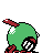 Natu back-facing sprite from Pokémon Silver