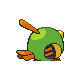 Natu shiny back-facing sprite from Pokémon SoulSilver