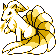 Ninetales front-facing sprite from Pokémon Blue