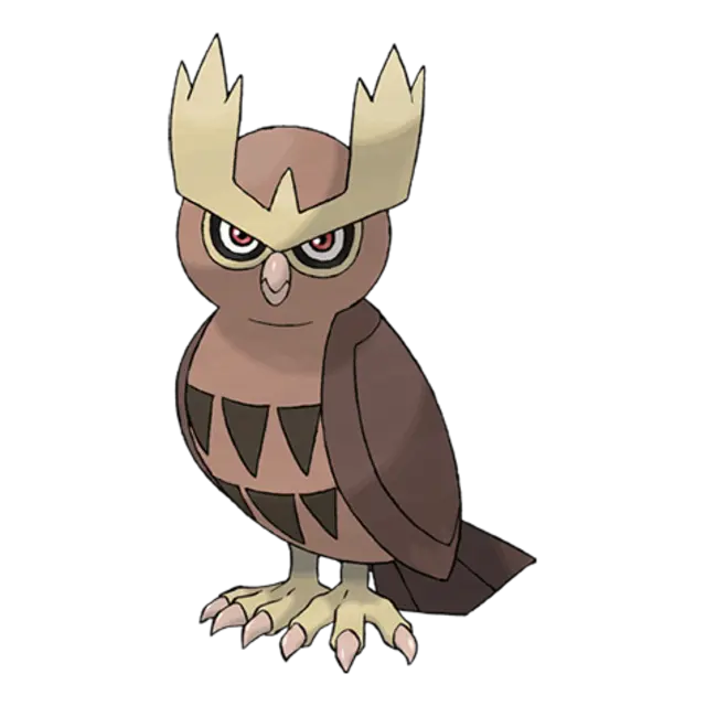Noctowl, the Owl Pokémon — Normal/Flying-type Pokémon official artwork